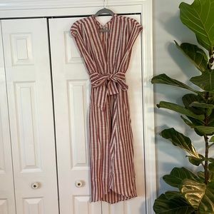Red and white strip max studio dress